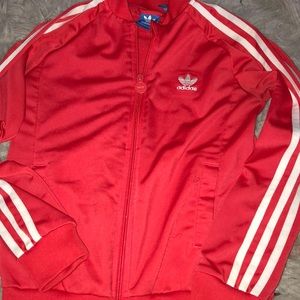 Kids red adidas jacket